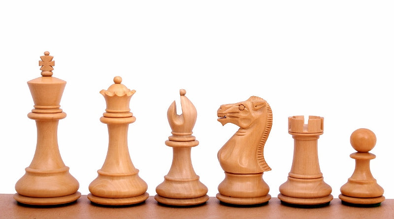 Stallion Knight Chess Pieces 4" - Ebonized Boxwood English Style Set with Extra Queens – image 3