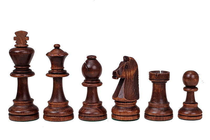 Staunton No.7 Chess Pieces — 100 mm King, Brown Hornbeam (Plastic Bag) – image 2