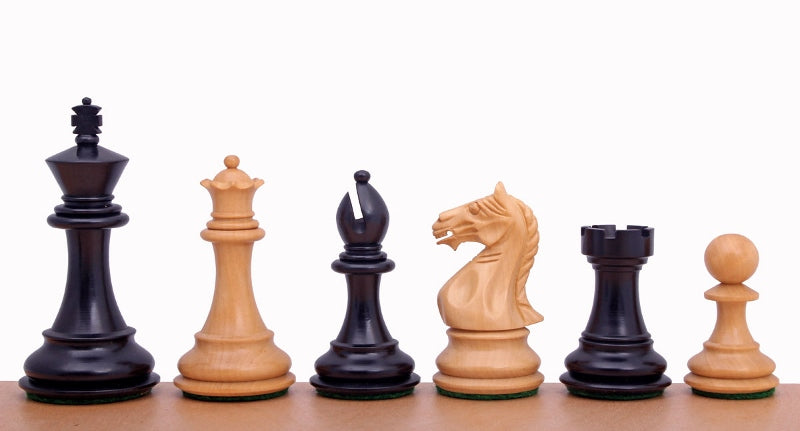 Supreme Chess Pieces 3.75" – Ebonized & Boxwood Weighted Set with Extra Queens