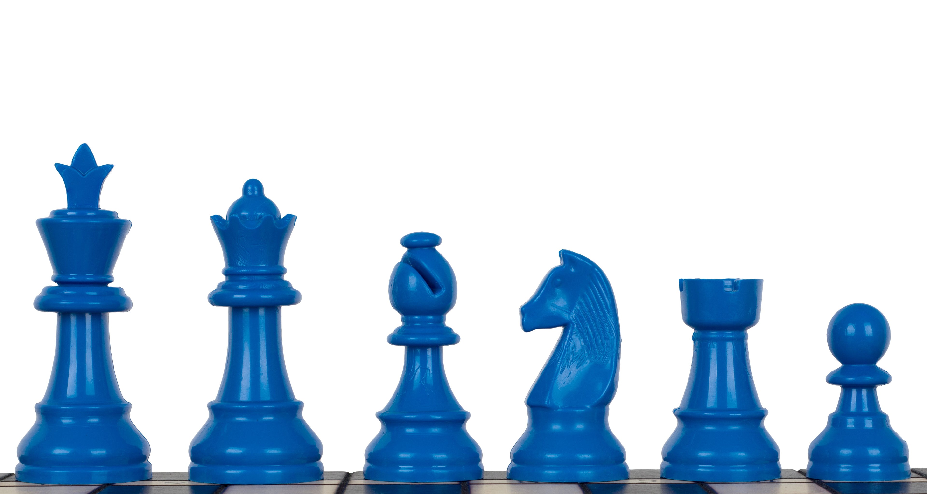 Staunton Plastic Chess Pieces 95mm King – Blue