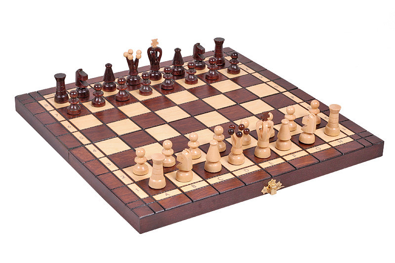Chess Set 2-in-1 Wood 35cm - Chess Checkers Folding Case Hornbeam – image 8