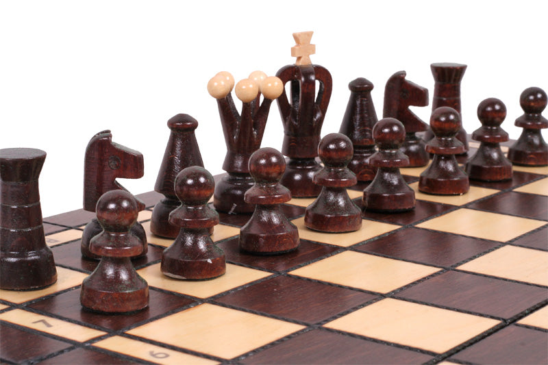Chess Set 2-in-1 Wood 35cm - Chess Checkers Folding Case Hornbeam – image 7