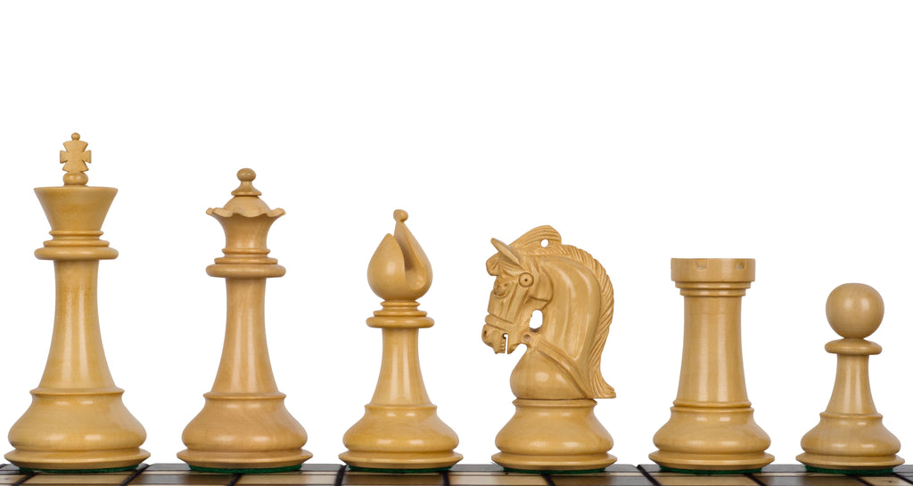 Corinthian Chess Pieces – Padauk & Boxwood, 3.75" King