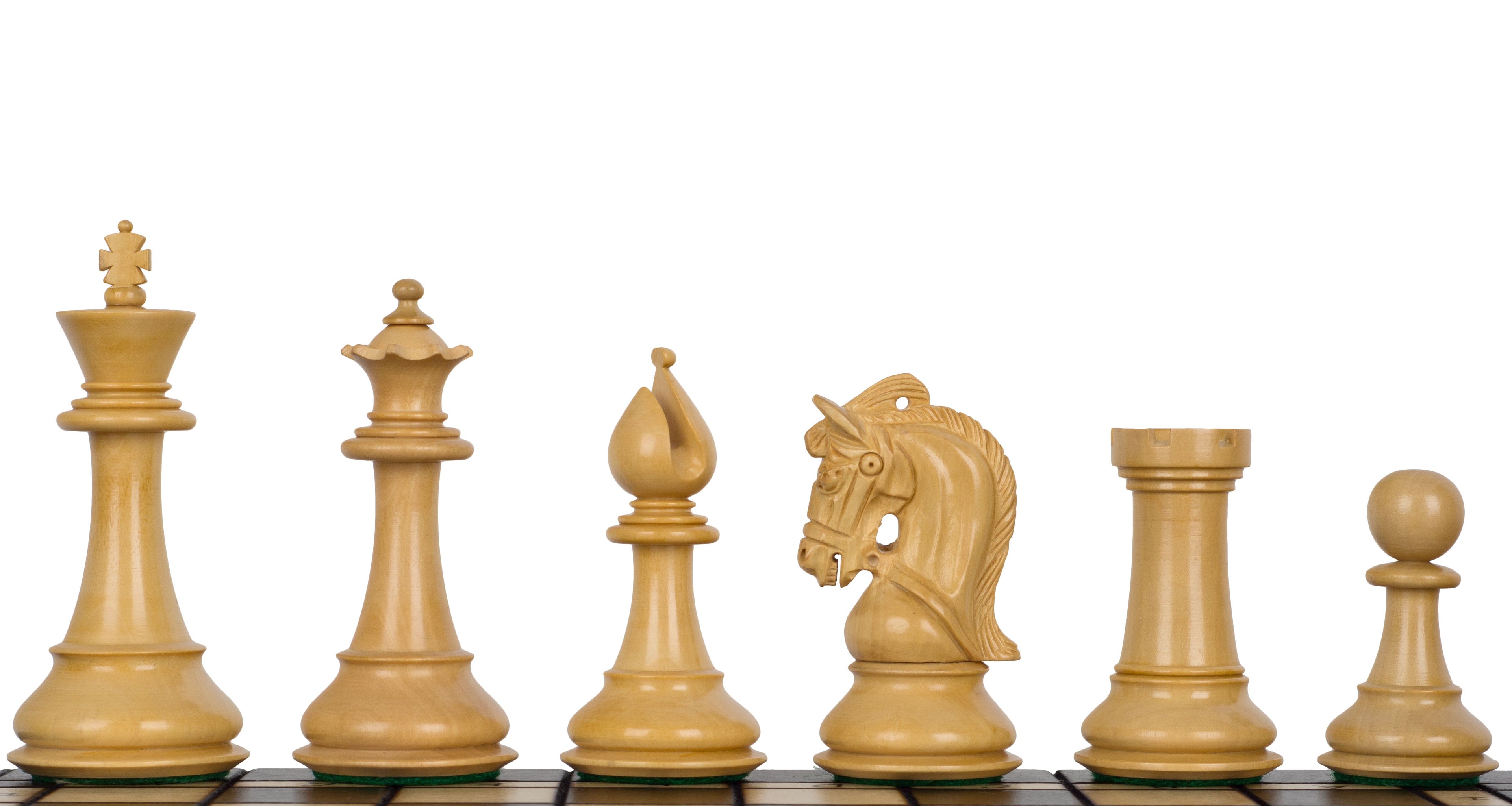 Corinthian Chess Pieces – Padauk & Boxwood, 3.75" King