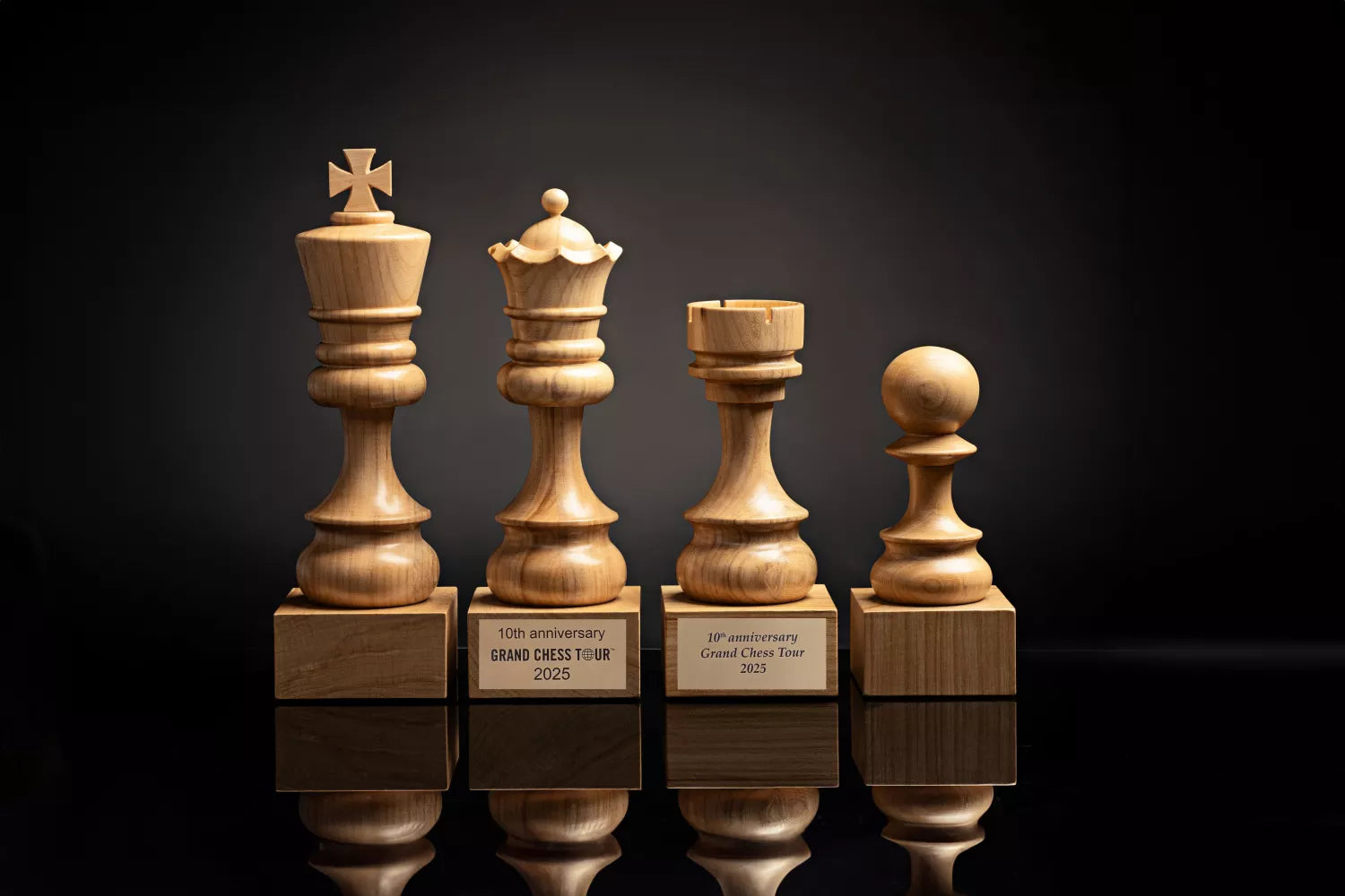 Chess Trophy Cup – White Rook, Handcrafted Wood