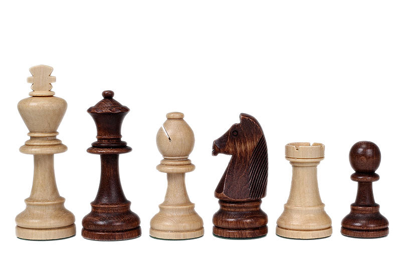 Staunton No.7 Chess Pieces — 100 mm King, Brown Hornbeam (Plastic Bag)